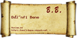 Bánfi Bene névjegykártya